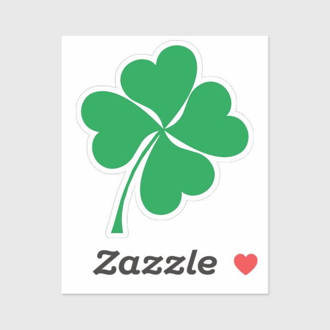 Cute Green Lucky 4 leaves heart Clover shamrock (Sheet)