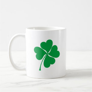 Cute Green Lucky 4 leaves heart Clover shamrock Coffee Mug
