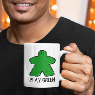 Cute Green Meeple Drawing Board Game Cup Mug