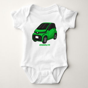 Cute green micro sized car baby bodysuit