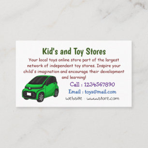Cute green micro sized car business card