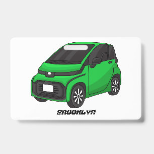 Cute green micro sized car ID badge