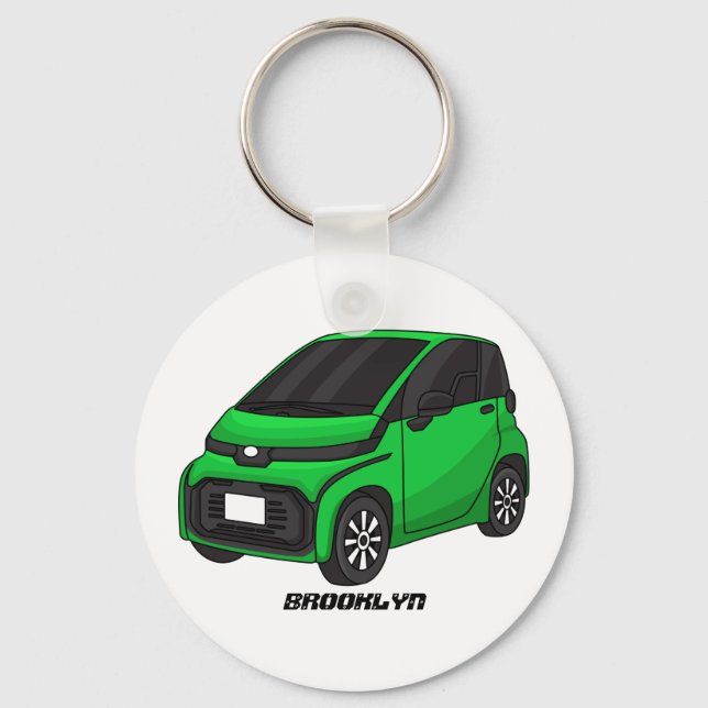 Cute green micro sized car  key ring (Front)