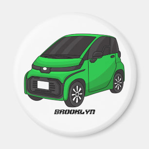 Cute green micro sized car magnet