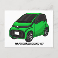 Cute green micro sized car