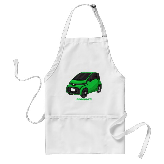Cute green micro sized car standard apron (Front)