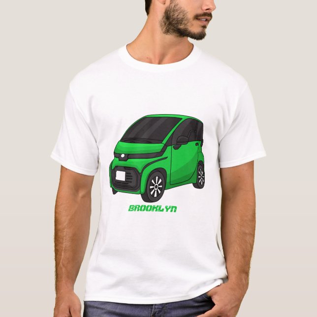 Cute green micro sized car T-Shirt (Front)