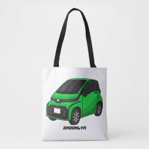 Cute green micro sized car  tote bag