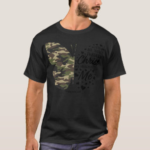 Cute Green Military Camo Butterfly Christian Relig T-Shirt