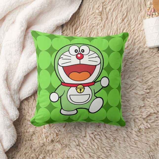 Cute Green Mini Doraemon Anime Cushion (Blanket)