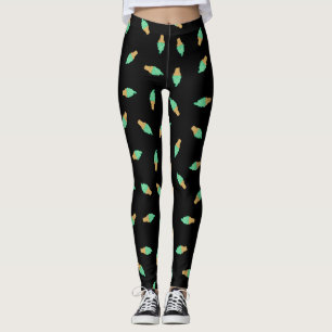Cute Green Mint Ice Cream Cone Leggings