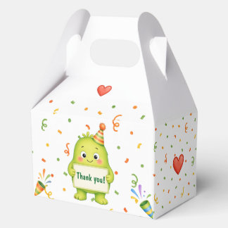 Cute Green Monster Birthday Favour Box