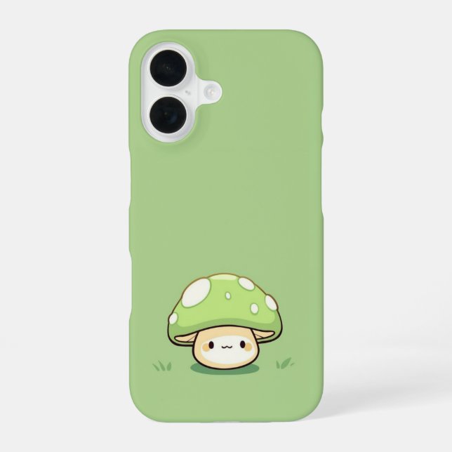 Cute Green Mushroom – Whimsical Nature iPhone Case (Back)