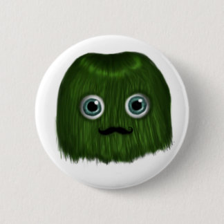 Cute Green Mustache Monster Badge/Button 6 Cm Round Badge