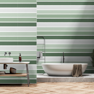 Cute Green Ombre Striped Pattern Wallpaper