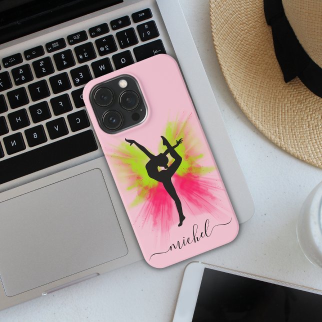 Cute Green & Pink Powder Explosion Gymnast iPhone Case (Creator Uploaded)