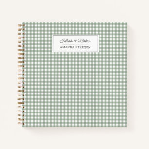 Cute Green Plaid  Personalized Family Ideas Book