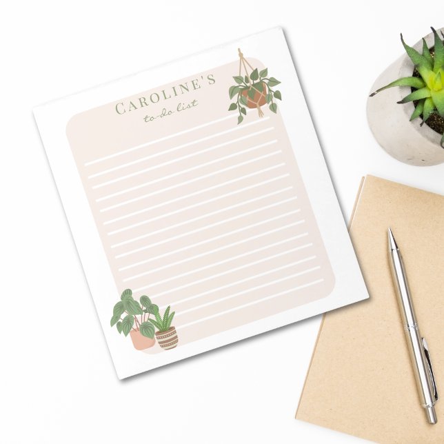 Cute Green Plant To Do List  Notepad (Cute Green Plant To Do List Notepad)