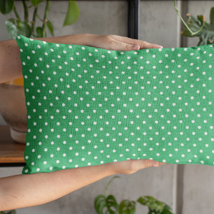 Cute Green Polka Dots Pattern Lumbar Cushion