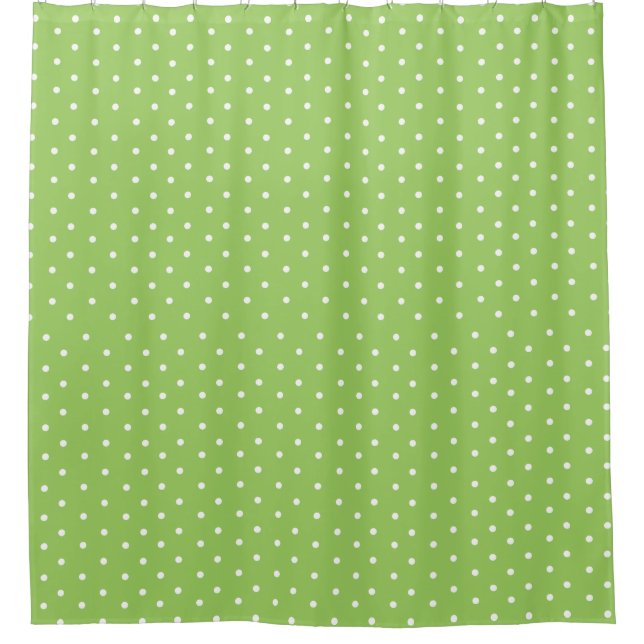Cute Green Polka Dots Shower Curtain (Front)