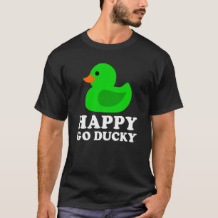 Cute Green Rubber Duck Lucky Go Ducky Pun 1 T-Shirt