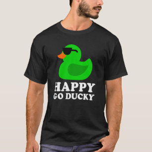 Cute Green Rubber Duck Sunglasses Lucky Go Ducky T-Shirt