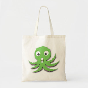 Cute Green Sea Monster Tote Bag