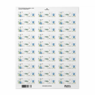 Cute Green Spring Flower Wildflower Bouquet Monogr Return Address Label