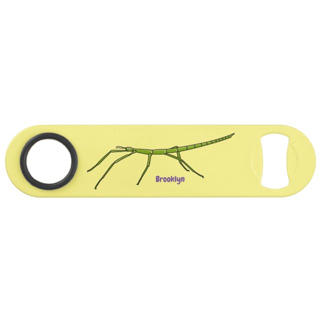 Cute green stick insects with happy faces cartoon (Front (Horizontal))