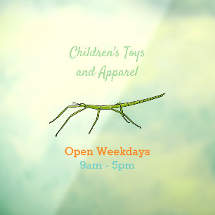 Cute green stick insects with happy faces cartoon