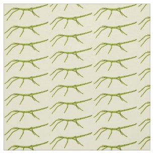 Cute green stick insects with happy faces cartoon fabric