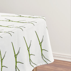 Cute green stick insects with happy faces cartoon tablecloth
