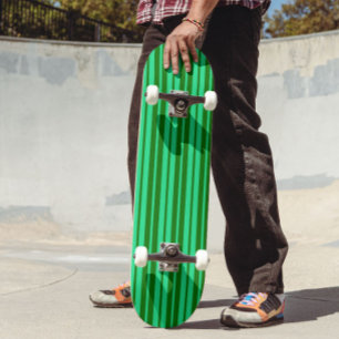 Cute Green Stylish Stripes Pattern Design Skateboard