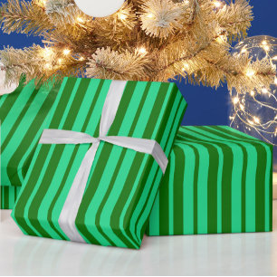 Cute Green Stylish Stripes Pattern Design  Wrapping Paper