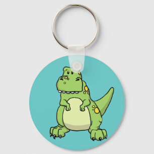 Cute Green T-Rex Key Ring