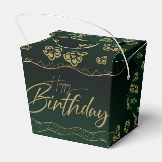 cute green to fulfill flowers favour box (Back Side)