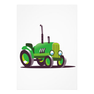 Cute Green Tractor Photo Print