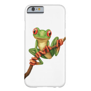 Cute Green Tree Frog on a Branch on White Barely There iPhone 6 Case