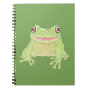 Cute Green Tree Frog - transparent. Notebook