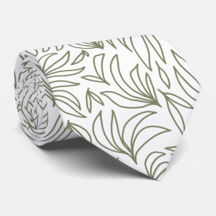 cute green tropical leaf pattern tie