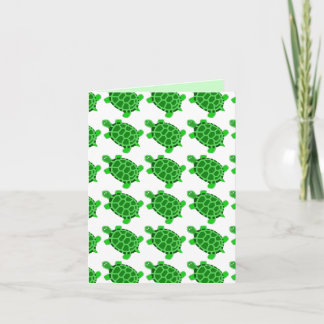 Cute Green Turtle Art Blank Note Card Gift