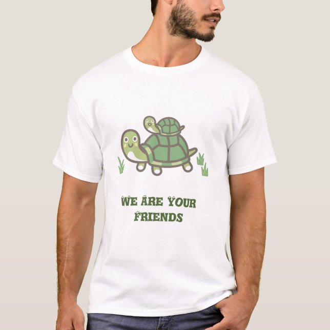 Cute Green Turtles T-Shirt (Front)