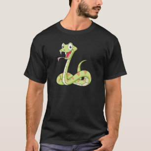 Cute Green Viper Snake Cartoon Shirt