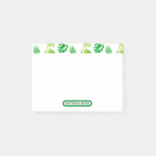 Cute Green Watercolor Jungle Dinosaur Pattern  Post-it Notes