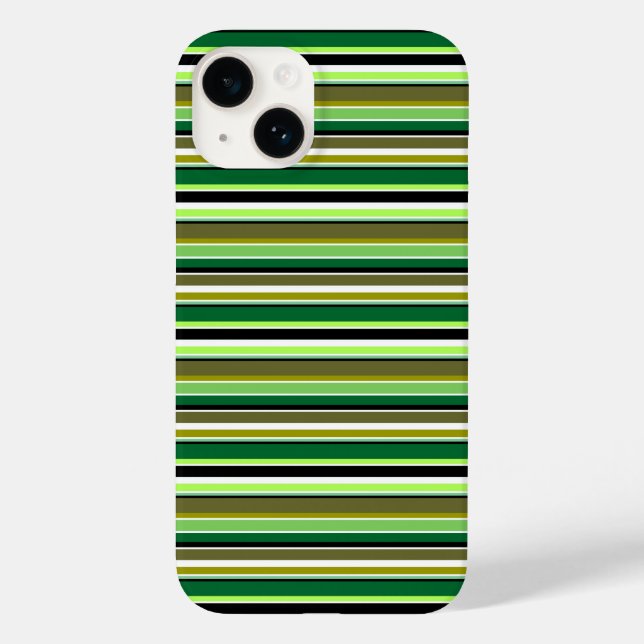 Cute green white stripes Case-Mate iPhone case (Back)