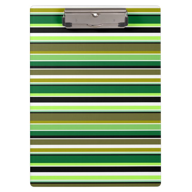 Cute green white stripes clipboard (Front)