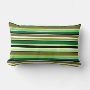 Cute green white stripes lumbar cushion