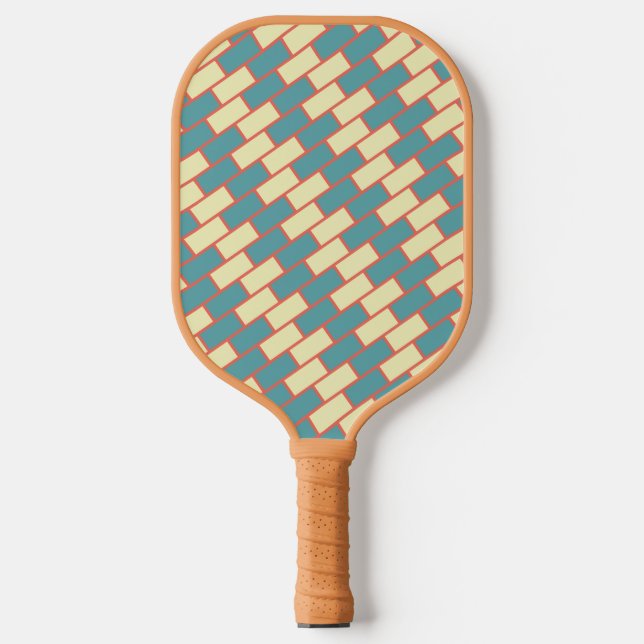Cute Green Yellow Brick Pro Pickleball Paddle (Front)