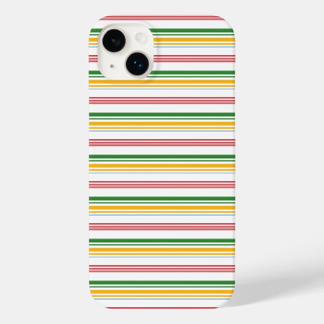 Cute green yellow stripes Case-Mate iPhone case (Back)