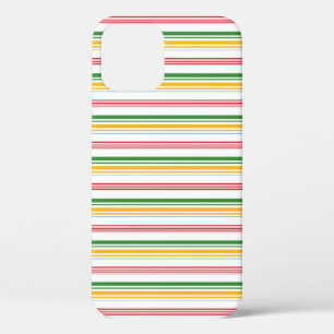 Cute green yellow stripes iPhone 12 case